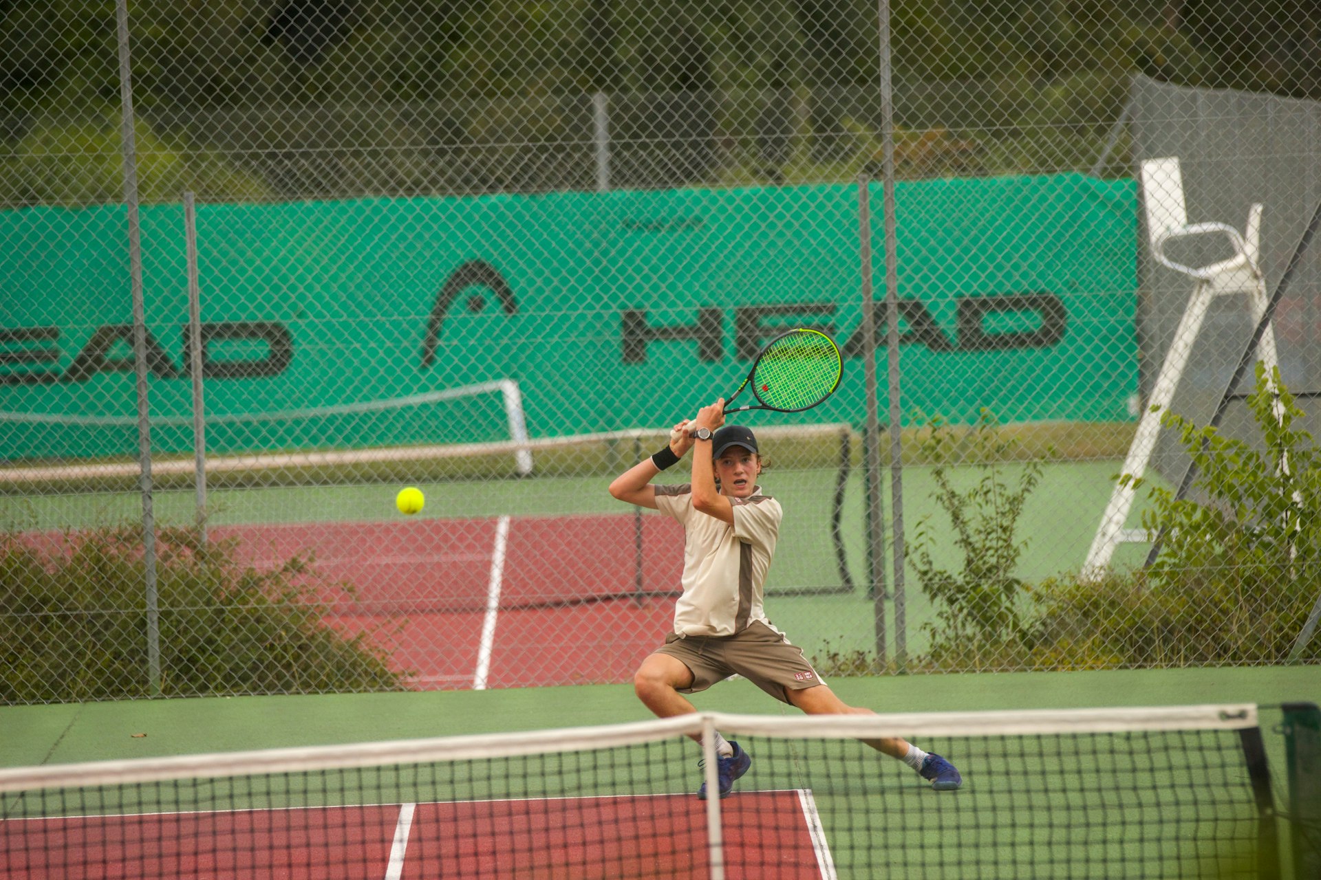 Tennis player in action